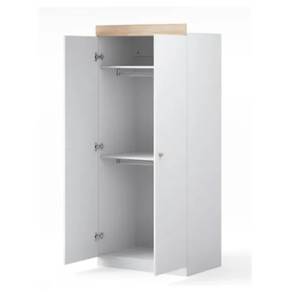 3-Drawer Chest & Wardrobe Set - White, Oak