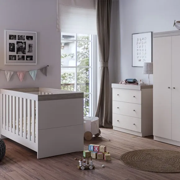 3-Piece Nursery Set with Convertible Cot - Cashmere