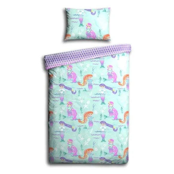 Mermaid Duvet Cover & Pillowcase Set - Blue