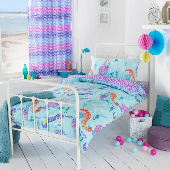 Mermaid Duvet Cover & Pillowcase Set - Blue