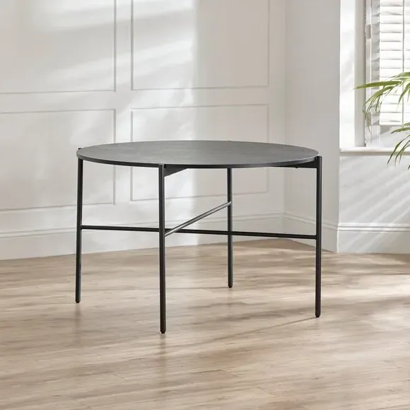 4-Seater Round Dining Table - Black