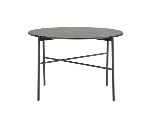 4-Seater Round Dining Table - Black