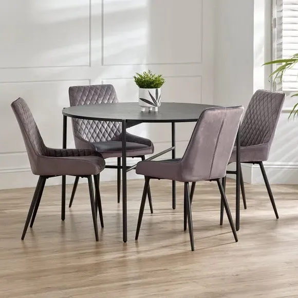 4-Seater Round Dining Table - Black image