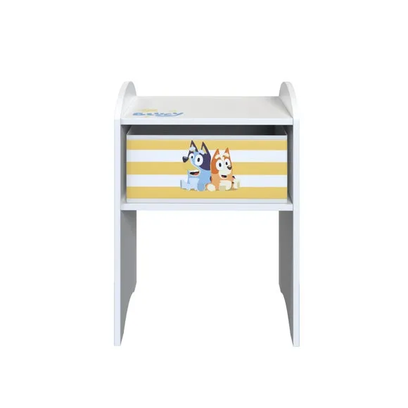 Bedside Table with Drawer - White, Wood