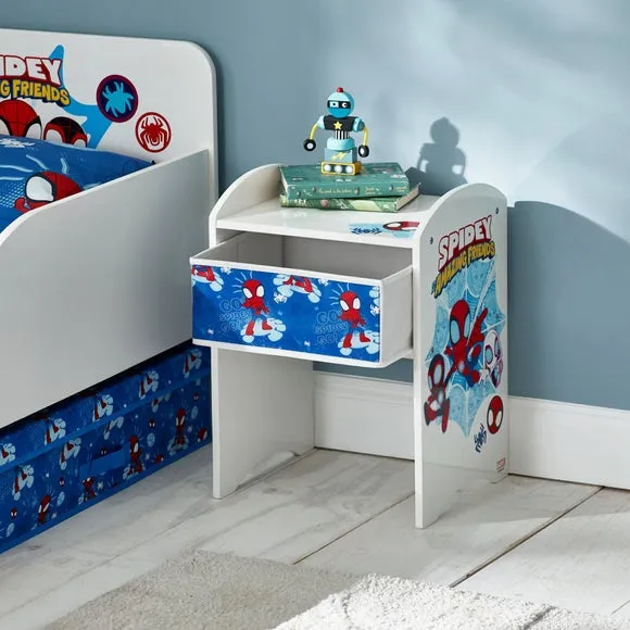 Bedside Table with Drawer - White, Wood
