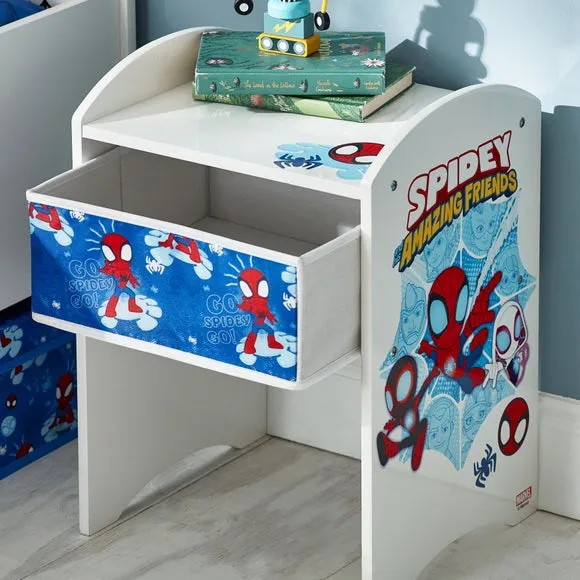 Bedside Table with Drawer - White, Wood