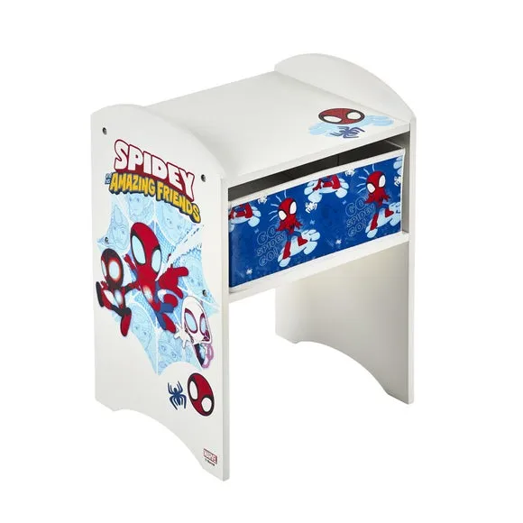 Bedside Table with Drawer - White, Wood
