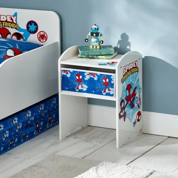 Bedside Table with Drawer - White, Wood image