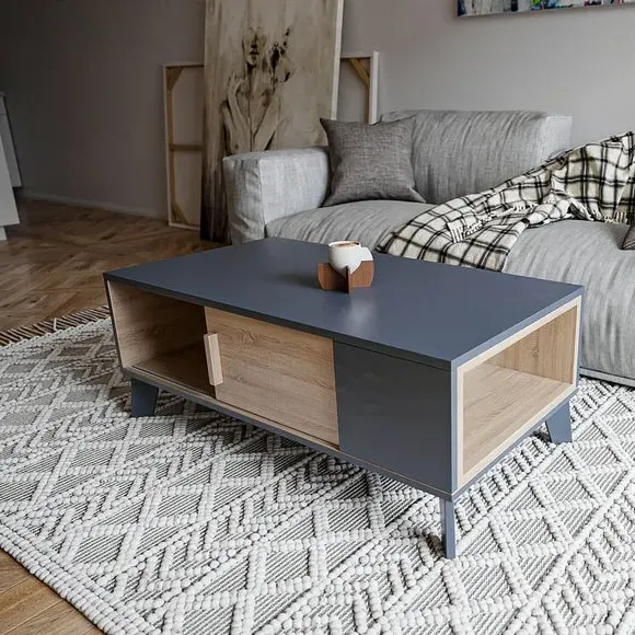 Coffee Table with Storage - Grey, Oak image