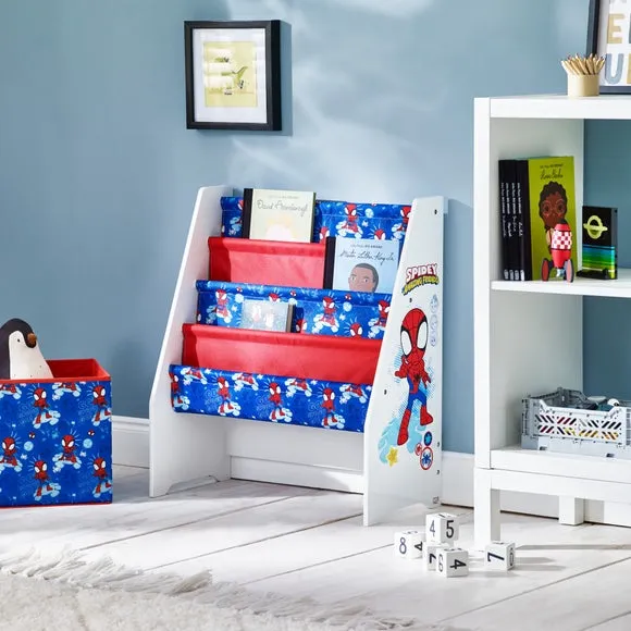 Front-Facing Bookcase with Character Design - White image