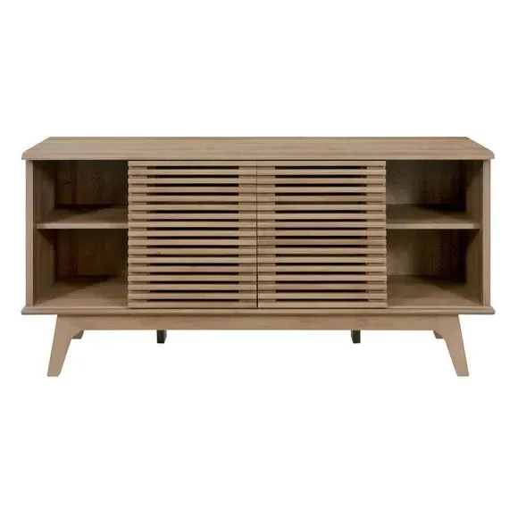 Large Sideboard with Slatted Doors - Oak