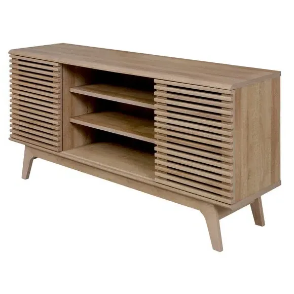 Large Sideboard with Slatted Doors - Oak