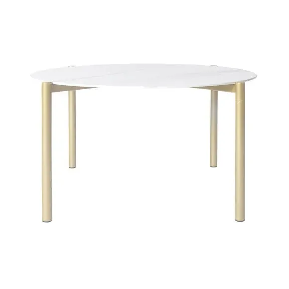 Round Coffee Table - White, Marble Ceramic