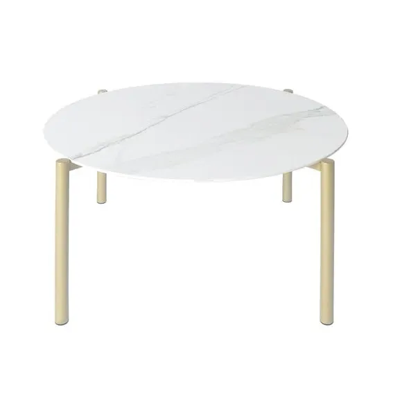 Round Coffee Table - White, Marble Ceramic