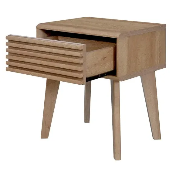 Side Table with Drawer - Oak, Wood
