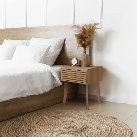 Side Table with Drawer - Oak, Wood image