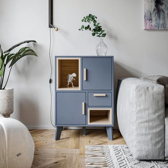 Small Cabinet with Storage - Grey, Oak