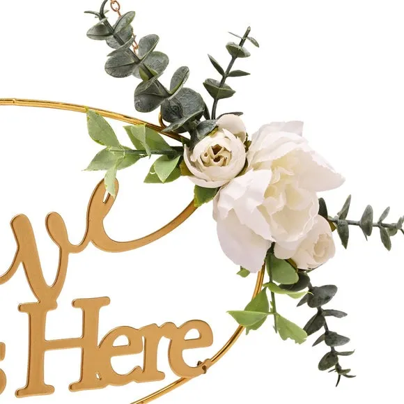 Floral Hanging Ornament - Gold, Metal