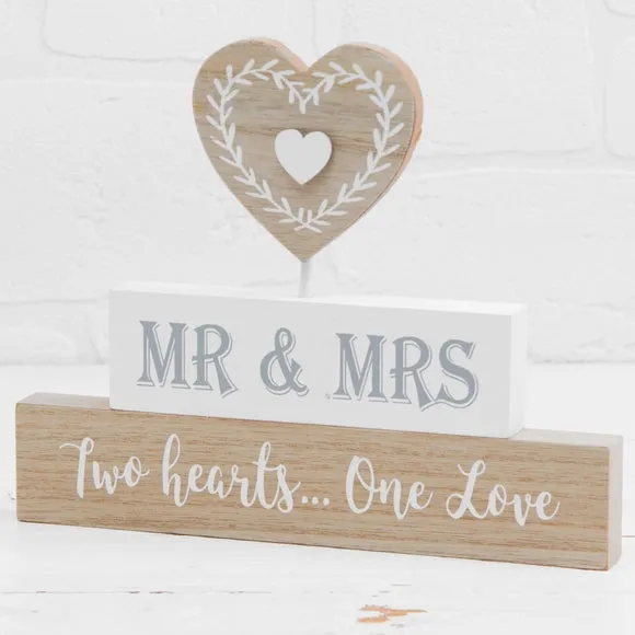 Freestanding Heart Plaque - Brown, Wood