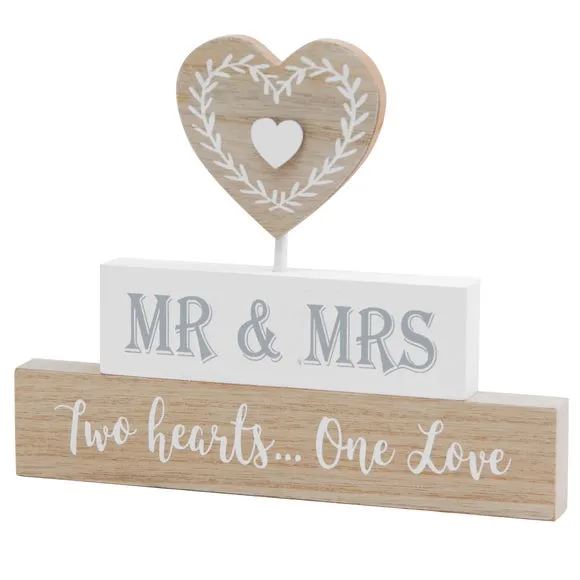 Freestanding Heart Plaque - Brown, Wood image
