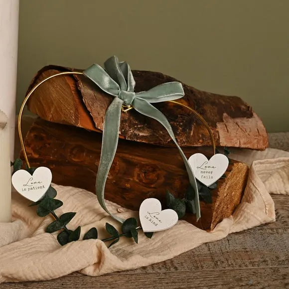 Heart Hanging Ornament - Green, Wood image