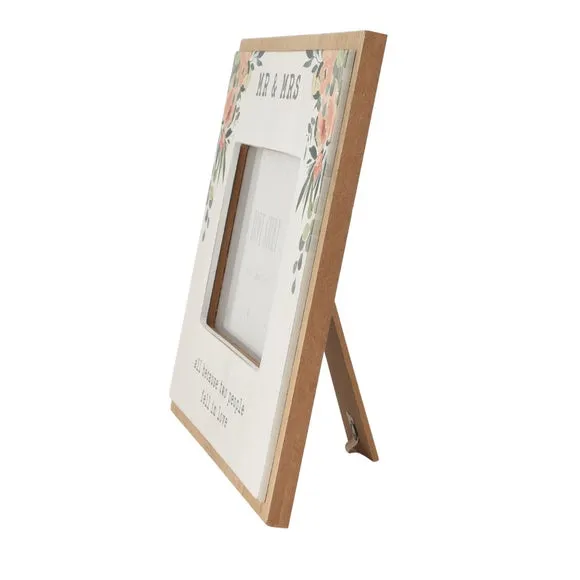 Photo Frame with Text - White, Wood