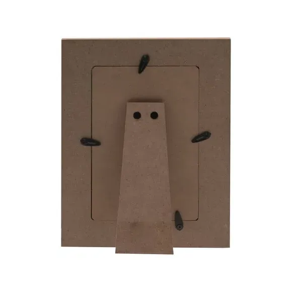 Portrait Photo Frame with Heart - Brown, Wood