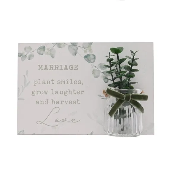 Rectangular Wall Plaque with Jar - Brown, Wood