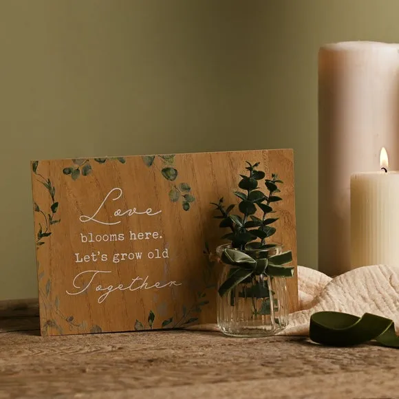 Rectangular Wall Plaque with Jar - Brown, Wood image