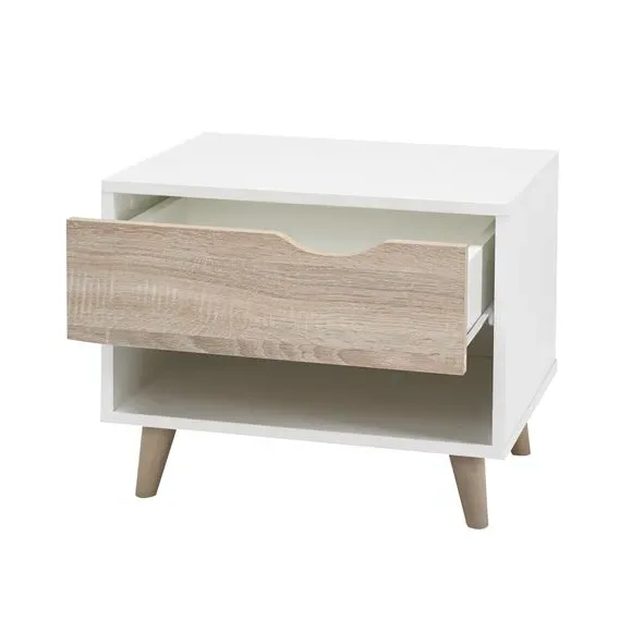 1-Drawer Bedside Cabinet - White, Oak