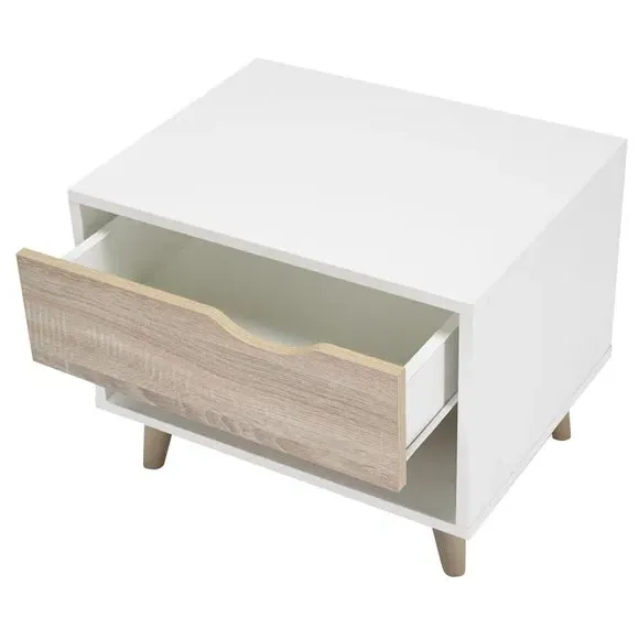 1-Drawer Bedside Cabinet - White, Oak