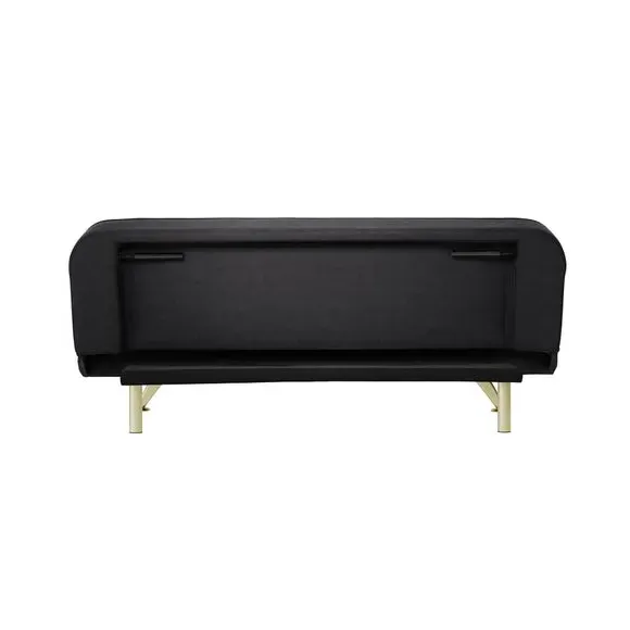 2-Seater Sofa Bed Click Clack - Black, Velvet