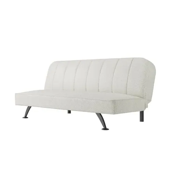 2-Seater Sofa Bed Click Clack - Ivory, Boucle