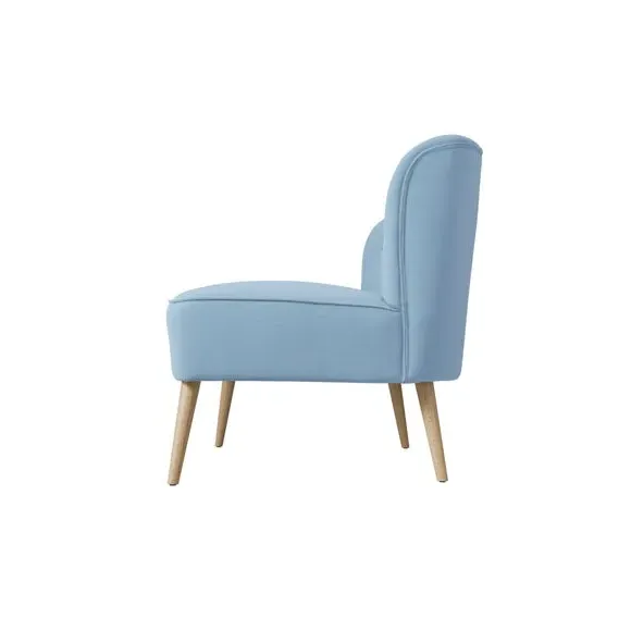2-Seater Sofa with Buttoned Back - Blue, Fabric