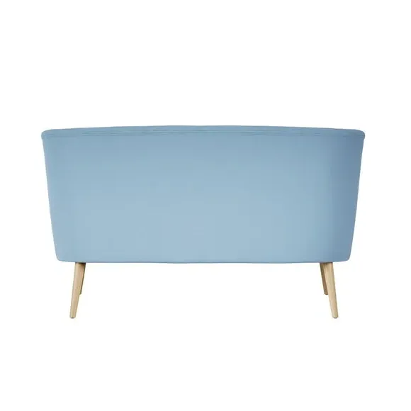 2-Seater Sofa with Buttoned Back - Blue, Fabric