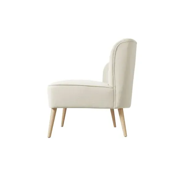 2-Seater Sofa with Buttoned Back - Sand, Fabric