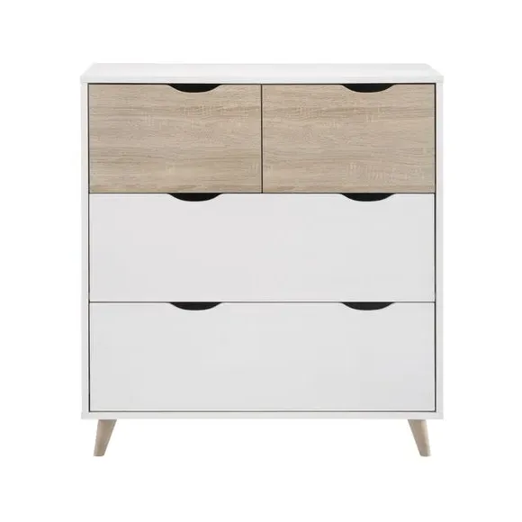 4-Drawer Chest with Integral Handles - White image