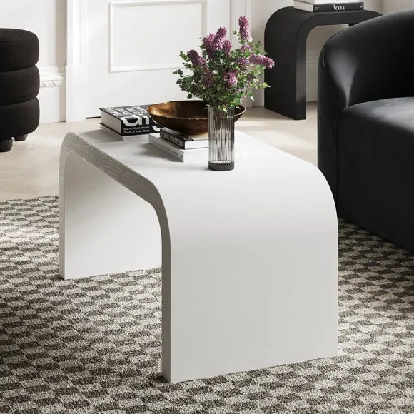 Arched Coffee Table - White, Wood Veneer image