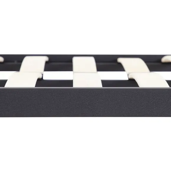 Bed Frame with Sprung Slats - Black, Metal