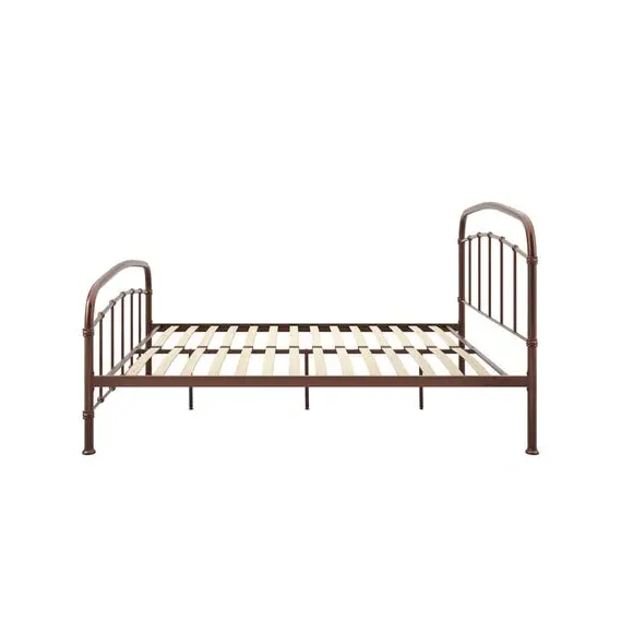 Bed Frame with Sprung Slats - Copper, Metal