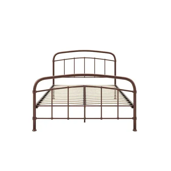 Bed Frame with Sprung Slats - Copper, Metal