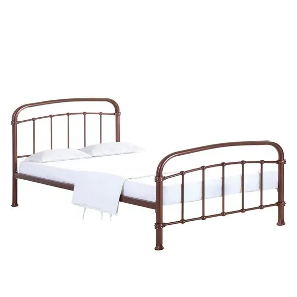 Bed Frame with Sprung Slats - Copper, Metal