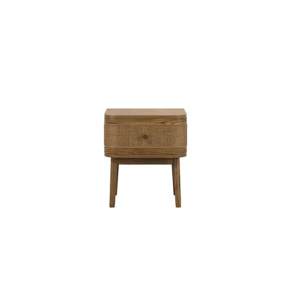 Bedside Table with Drawer - Smoke, Wood