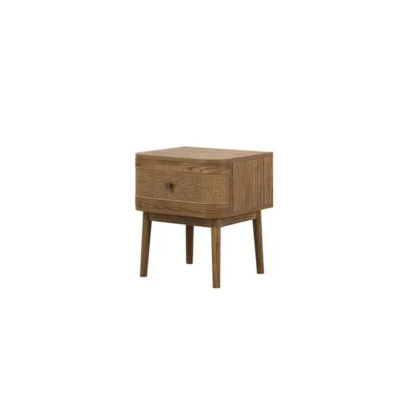Bedside Table with Drawer - Smoke, Wood