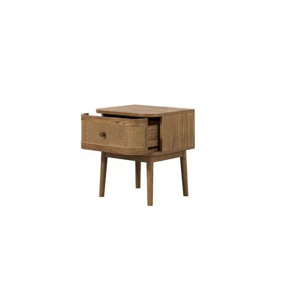 Bedside Table with Drawer - Smoke, Wood