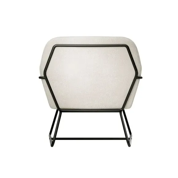 Boucle Armchair with Black Frame - Ivory
