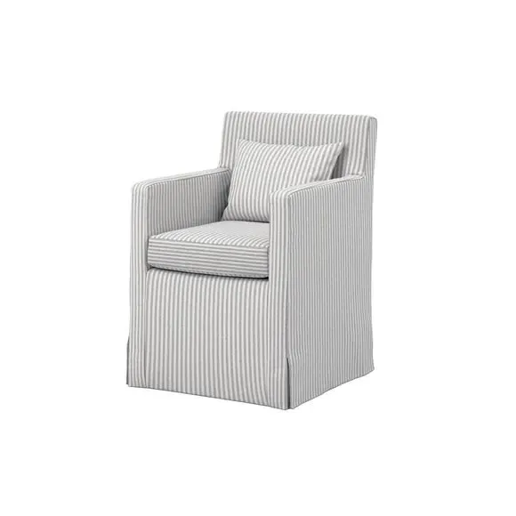 Dining Chair with Arms - Grey Stripe, Fabric
