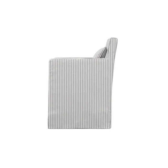 Dining Chair with Arms - Grey Stripe, Fabric