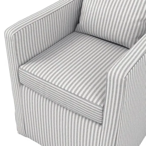 Dining Chair with Arms - Grey Stripe, Fabric