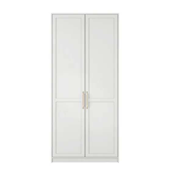 Double Wardrobe Shaker Style - White, Wood